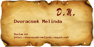 Dvoracsek Melinda névjegykártya